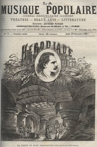 Vězení svatého Jana Křtitele - výzdoba 3. jednání „Herodiady“, opera o čtyřech jednáních a sedmi obrazech Julese Masseneta, na libreto Paula Millieta a Henriho Gremonta – rytina v ilustrovaném týdeníku „La musique populaire“ - 1882 od Unknown artist
