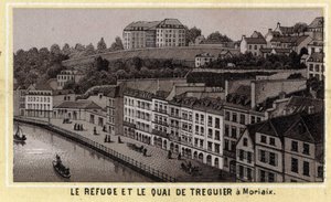 Útočiště a přístaviště Treguier v Morlaix (Finistere, Bretaňská oblast). Chromolitografie konce 19. století. od Unknown artist