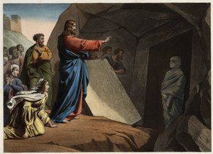Vzkříšení Lazara. Anonymní rytina z poloviny 19. století. od Unknown artist