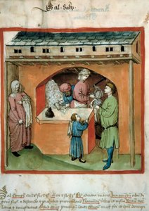 Obchodník se solí Eluminure z obchodu s medicínou a dietetiky „“Tacuinum sanitatis““ od Unknown artist