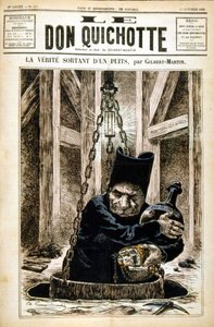 Pravda vycházející ze studny - v Le Don Quijote du 27/10/1882 od Unknown artist