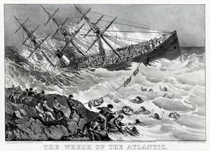 Vrak transatlantického zaoceánského parníku RMS Atlantic White Star Line na pobřeží Nového Skotska od Unknown artist