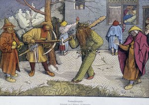 Divadelní hry: Karnevalový den - repro doc na breughelově dřevě od Unknown artist