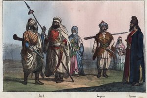Tradiční kurdské kostýmy - gruzínské - arménské - od Unknown artist