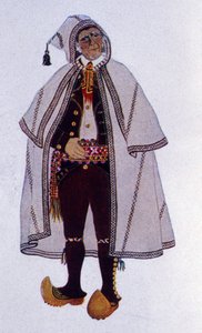 Tradiční ovčácký kostým z Labassere, Bearn od Unknown artist