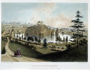 Proměny Paříže za Druhého císařství, Haussmann Paris. Zahrada Buttes Chaumont od Unknown artist