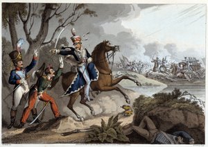 Dva francouzští důstojníci zajati v bitvě u Albuery - v „Historických, vojenských a námořních anekdotách...“ od Edwarda Orna od Unknown artist