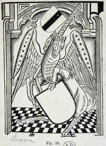 Einhorn - Gravur des 15. Jahrhunderts von Unknown artist