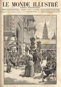 Univerzální výstava 1889 - Domorodí vojáci před Koloniálním pavilonem (Esplanade des Invalides). Obálka “” Le Monde Illustré”” z 01.06.1889. od Unknown artist