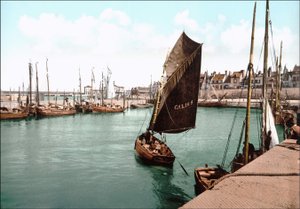 Pohled na Calais, přístav. Fotochrom v. 1890. od Unknown artist