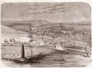 Pohled na Livorno (Livorno - Toskánsko - Toskánsko) - Toskánsko - rytina 1860 od Unknown artist