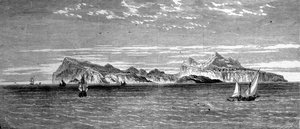 Pohled na ostrov Procida u Neapole. 19. století rytina. od Unknown artist