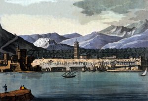 Pohled na Split (Spalato), Chorvatsko, od moře. Akvarel z počátku 19. století od Unknown artist