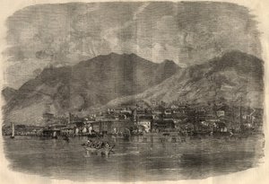 Pohled na Victoria City v Hong Kongu. Rytina do „“The Illustrated London News““ ze 14. března od Unknown artist