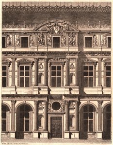 Pohled na část přední části nádvoří Louvre, Paříž, Francie od Unknown