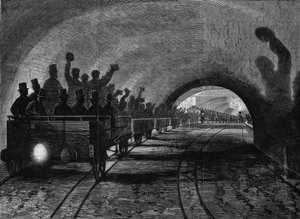 Pohled na Metropolitan of London. Gravírování od Unknown artist