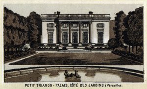 Pohled na Peer Trianon v zahradách Versailles. od Unknown artist