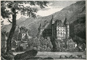 Pohled na hrad Vizille v Isere. od Unknown artist