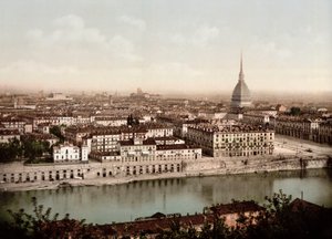 Pohled na město Turín (Torino) v Itálii v roce 1890 od Unknown artist