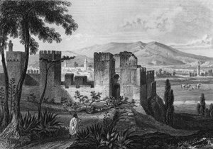 Pohled na ohradu Tlemsen (nebo Tilimsen) v Alžírsku v 19. století, v „“Algerie ancienne et moderne““ od Leona Galiberta od Unknown artist