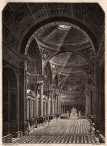 Pohled na interiér kostela Madeleine v Paříži v roce 1843, krátce poté, co byl otevřen pro bohoslužby od Unknown