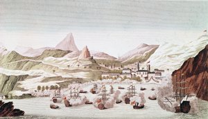 Pohled na ostrov Svatá Helena (rytina od Unknown artist