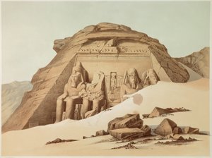 Pohled na chrám Abu Simbel. Egypt. Ilustrace 19. století. Paříž, College of France od Unknown artist