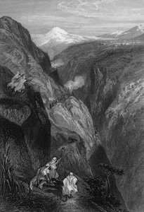 Pohled na teniah of Mouzaìa, průsmyk Mount Atlas, který překročila francouzská armáda v roce 1830, v Alžírsku v 19. století, v „L