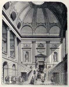 Pohled na vestibul a schodiště divadla v Bordeaux za Ludvíka XV - ve „Francii a Francouzi v průběhu staletí““. od Unknown artist