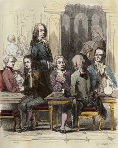 Voltaire v kavárně Procope v Paříži od Unknown artist