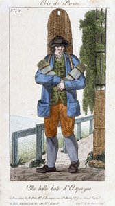 Chodící obchodník s chřestovými botami - v „“ Cris de Paris“, deb. 19. století od Unknown artist