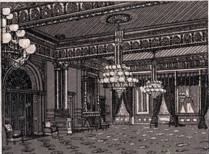 Washington, Spojené státy americké: pohled na východní pokoj, Bílý dům. v „“ Svět ilustruje 168 pohledů““ Nedatováno (konec 19. století) od Unknown artist