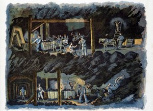 Práce v uhelném dole od Unknown artist