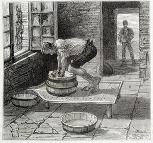 Práce Tomme od výrobce sýra z Auvergne - v „“The Wonders of the industry”” od Louise Figuiera od Unknown artist