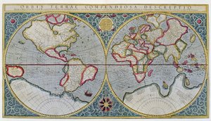 World Map of Mercator (1587) – podle „Atlasu Gerarduse Mercatora od Unknown artist
