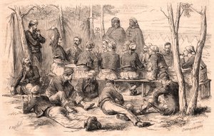 Skupina Zouave odpočívá v táboře Chalons od Unknown