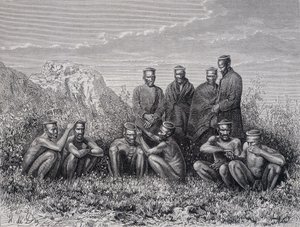 Zulu Cafres (kmen Ring-Kop) od Unknown artist
