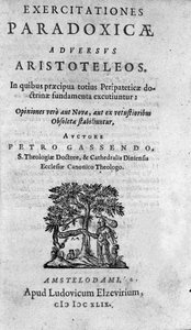 frontispis ""Paradoxní cvičení proti Aristotelovi"" od Pierra Gassendiho (1592-1655), francouzského filozofa, astronoma, matematika a fyzika. od Unknown artist