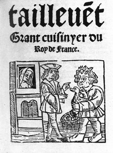 frontispis „Le Viandier““ od Taillevent. Guillaume Tirel, známý jako Taillevent nebo Taillevant francouzský kuchař (1310 až 1395). 1 od Unknown artist