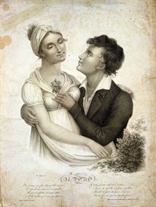 žánrová scéna představující pár od Unknown artist