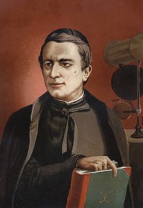 portrét Angela Secchiho, italského astronoma (1818 - 1878), zakladatele spektroskopie. založené na slavných mužích a ženách. Barcelona 1877. od Unknown artist