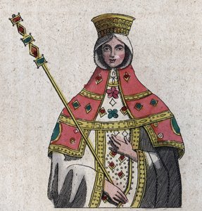 portrét Eudokie (nebo Eudocie) Ingerina (Eudocia Ingerina) (asi 840 - asi 882) manželka byzantského císaře Basila I. - rytina z „“ Use and Customs of All Peoples of the Universe. To je historie vlády, zákonů, milicí, náboženství od Unknown artist