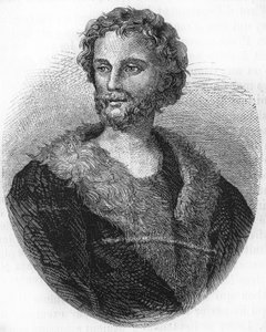 portrét Mathurina Régniera. Francouzský básník (1573 až 1613) Rytina z roku 1866. od Unknown artist