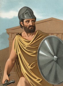 portrét Themistoklês. v řečtině Themistoklês státník a athénský generál (v. 525 př. n. l. až v. 460 př. n. l.) po hombres y Mujeres celebres. Barcelona 1877. od Unknown artist