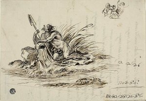 Recto: Bůh řeky; verso: sonet od Santiho Rinaldiho
