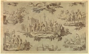 Kresba, kreslený vtip pro potisk bavlny: Život Belisaire [La Vie de Bélisaire], asi 1820. od Unknown artistUnknown artist