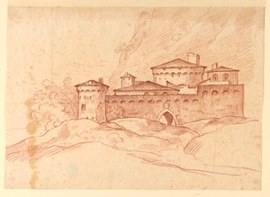 Kresba, Hrad v horách, 1810-1830 od Unknown artistUnknown artist