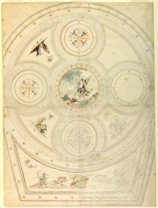 Kresba, stropní dekorace, Teatro Valle, Řím, 1821 od Unknown artistUnknown artist