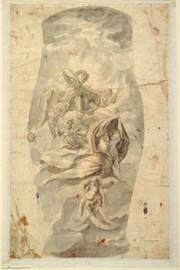 Kresba, Návrh stropu s Apollonem, asi 1780 od Unknown artistUnknown artist