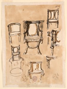 Kresba, židle, 1780-1790